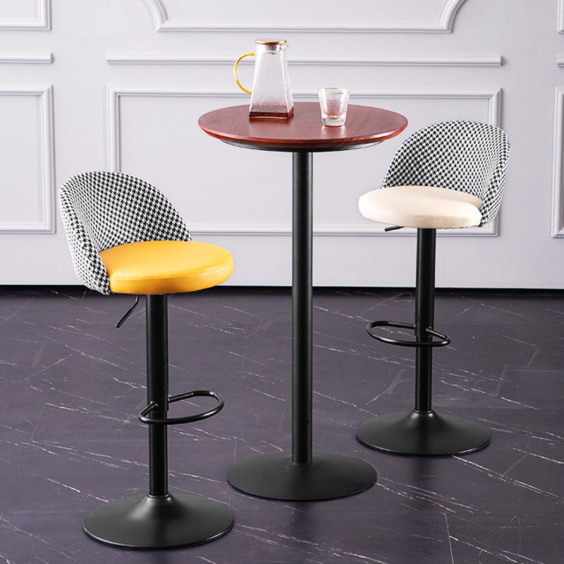 Contemporary Leather Home Stool Matte Finish Adjustable Footrest Barstool Clearhalo 'Bar Furniture' 'Bar Stools' 'bar_stools' 'furn' 'furn_bar_stools' 'Furniture' 'furniture_bar_stools' 'Kitchen & Dining Furniture' 4817137