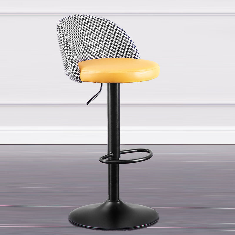 Contemporary Leather Home Stool Matte Finish Adjustable Footrest Barstool Orange 1 Piece Bar Stool(31"H) Clearhalo 'Bar Furniture' 'Bar Stools' 'bar_stools' 'furn' 'furn_bar_stools' 'Furniture' 'furniture_bar_stools' 'Kitchen & Dining Furniture' 4817139