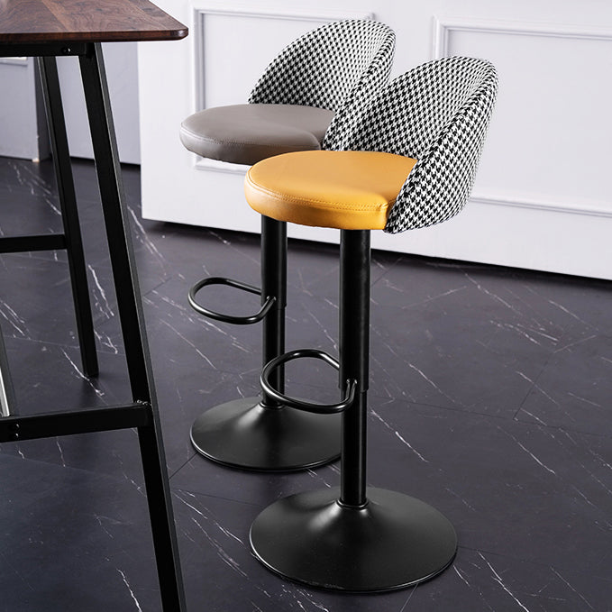 Contemporary Leather Home Stool Matte Finish Adjustable Footrest Barstool Clearhalo 'Bar Furniture' 'Bar Stools' 'bar_stools' 'furn' 'furn_bar_stools' 'Furniture' 'furniture_bar_stools' 'Kitchen & Dining Furniture' 4817141