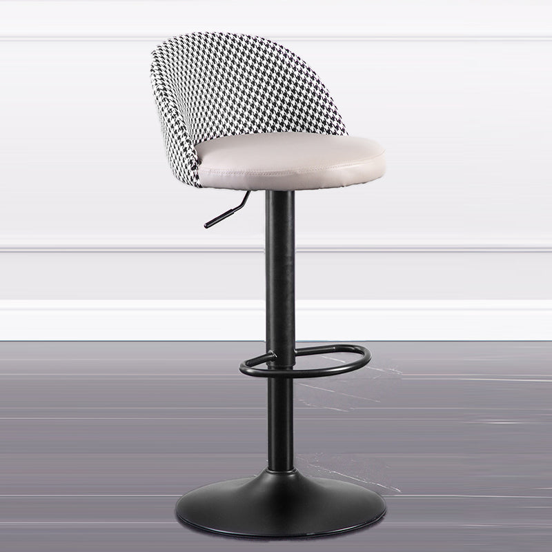 Contemporary Leather Home Stool Matte Finish Adjustable Footrest Barstool Grey 1 Piece Bar Stool(31"H) Clearhalo 'Bar Furniture' 'Bar Stools' 'bar_stools' 'furn' 'furn_bar_stools' 'Furniture' 'furniture_bar_stools' 'Kitchen & Dining Furniture' 4817142