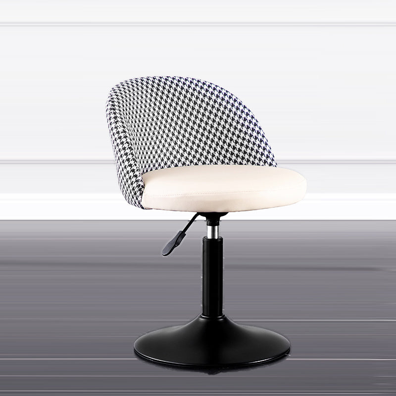 Contemporary Leather Home Stool Matte Finish Adjustable Footrest Barstool Off-White 1 Piece Short Stool(22"H) Clearhalo 'Bar Furniture' 'Bar Stools' 'bar_stools' 'furn' 'furn_bar_stools' 'Furniture' 'furniture_bar_stools' 'Kitchen & Dining Furniture' 4817146
