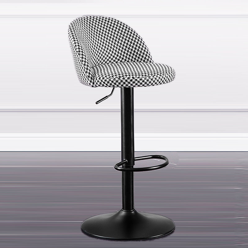 Contemporary Leather Home Stool Matte Finish Adjustable Footrest Barstool Black White 1 Piece Bar Stool(31"H) Clearhalo 'Bar Furniture' 'Bar Stools' 'bar_stools' 'furn' 'furn_bar_stools' 'Furniture' 'furniture_bar_stools' 'Kitchen & Dining Furniture' 4817148