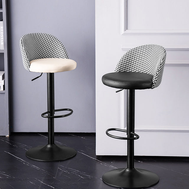 Contemporary Leather Home Stool Matte Finish Adjustable Footrest Barstool Clearhalo 'Bar Furniture' 'Bar Stools' 'bar_stools' 'furn' 'furn_bar_stools' 'Furniture' 'furniture_bar_stools' 'Kitchen & Dining Furniture' 4817157