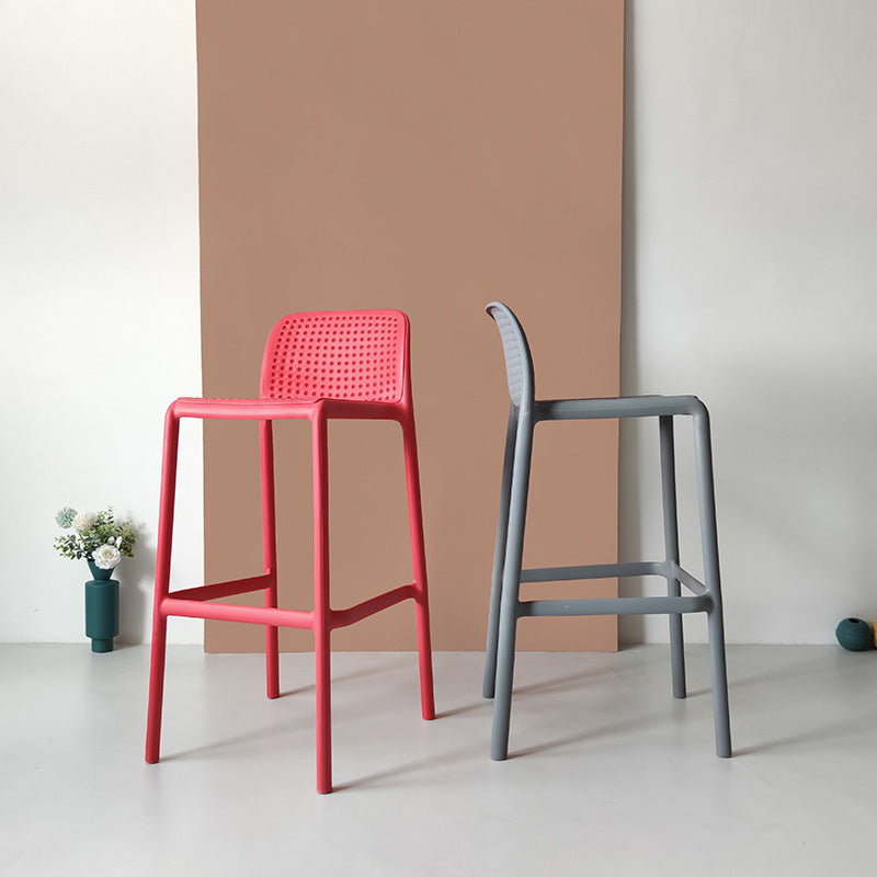 Modern Plastic Bristol Stool Footrest Matte Finish Stackable Barstool Clearhalo 'Bar Furniture' 'Bar Stools' 'bar_stools' 'furn' 'furn_bar_stools' 'Furniture' 'furniture_bar_stools' 'Kitchen & Dining Furniture' 4817161