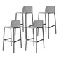 Modern Plastic Bristol Stool Footrest Matte Finish Stackable Barstool Grey 4 Piece Set Clearhalo 'Bar Furniture' 'Bar Stools' 'bar_stools' 'furn' 'furn_bar_stools' 'Furniture' 'furniture_bar_stools' 'Kitchen & Dining Furniture' 4817162