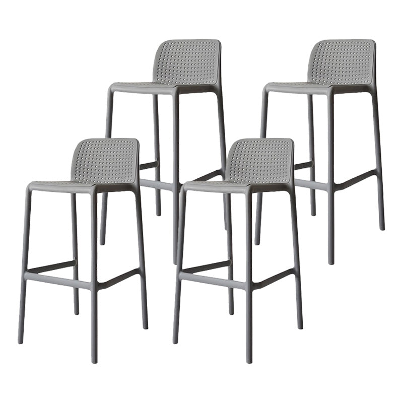 Modern Plastic Bristol Stool Footrest Matte Finish Stackable Barstool Grey 4 Piece Set Clearhalo 'Bar Furniture' 'Bar Stools' 'bar_stools' 'furn' 'furn_bar_stools' 'Furniture' 'furniture_bar_stools' 'Kitchen & Dining Furniture' 4817162