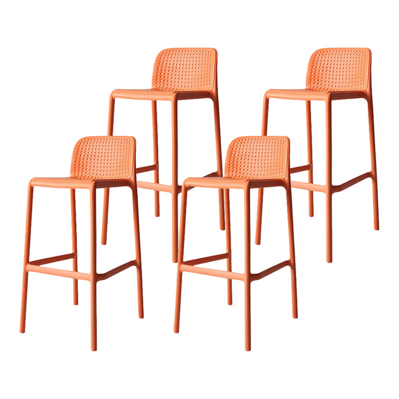 Modern Plastic Bristol Stool Footrest Matte Finish Stackable Barstool Orange 4 Piece Set Clearhalo 'Bar Furniture' 'Bar Stools' 'bar_stools' 'furn' 'furn_bar_stools' 'Furniture' 'furniture_bar_stools' 'Kitchen & Dining Furniture' 4817164