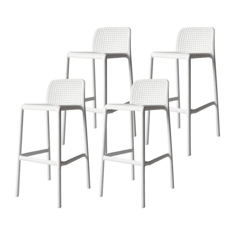 Modern Plastic Bristol Stool Footrest Matte Finish Stackable Barstool White 4 Piece Set Clearhalo 'Bar Furniture' 'Bar Stools' 'bar_stools' 'furn' 'furn_bar_stools' 'Furniture' 'furniture_bar_stools' 'Kitchen & Dining Furniture' 4817166