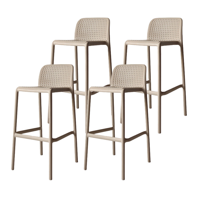 Modern Plastic Bristol Stool Footrest Matte Finish Stackable Barstool Beige 4 Piece Set Clearhalo 'Bar Furniture' 'Bar Stools' 'bar_stools' 'furn' 'furn_bar_stools' 'Furniture' 'furniture_bar_stools' 'Kitchen & Dining Furniture' 4817168