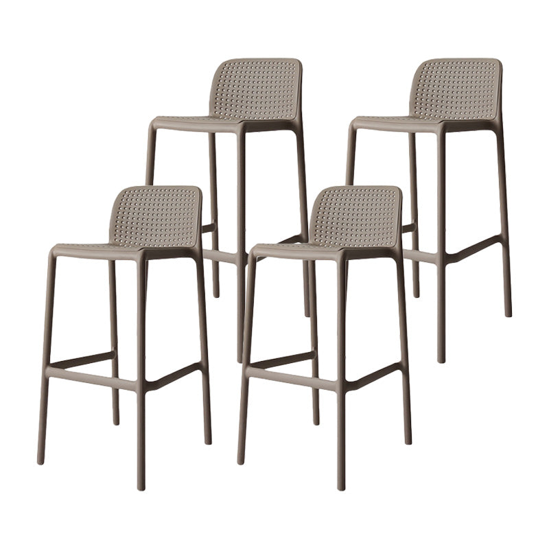 Modern Plastic Bristol Stool Footrest Matte Finish Stackable Barstool Camel 4 Piece Set Clearhalo 'Bar Furniture' 'Bar Stools' 'bar_stools' 'furn' 'furn_bar_stools' 'Furniture' 'furniture_bar_stools' 'Kitchen & Dining Furniture' 4817170