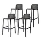 Modern Plastic Bristol Stool Footrest Matte Finish Stackable Barstool Black 4 Piece Set Clearhalo 'Bar Furniture' 'Bar Stools' 'bar_stools' 'furn' 'furn_bar_stools' 'Furniture' 'furniture_bar_stools' 'Kitchen & Dining Furniture' 4817171