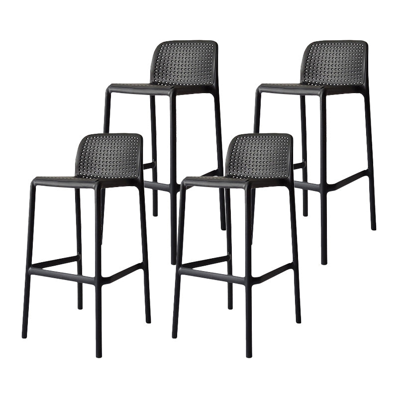Modern Plastic Bristol Stool Footrest Matte Finish Stackable Barstool Black 4 Piece Set Clearhalo 'Bar Furniture' 'Bar Stools' 'bar_stools' 'furn' 'furn_bar_stools' 'Furniture' 'furniture_bar_stools' 'Kitchen & Dining Furniture' 4817171