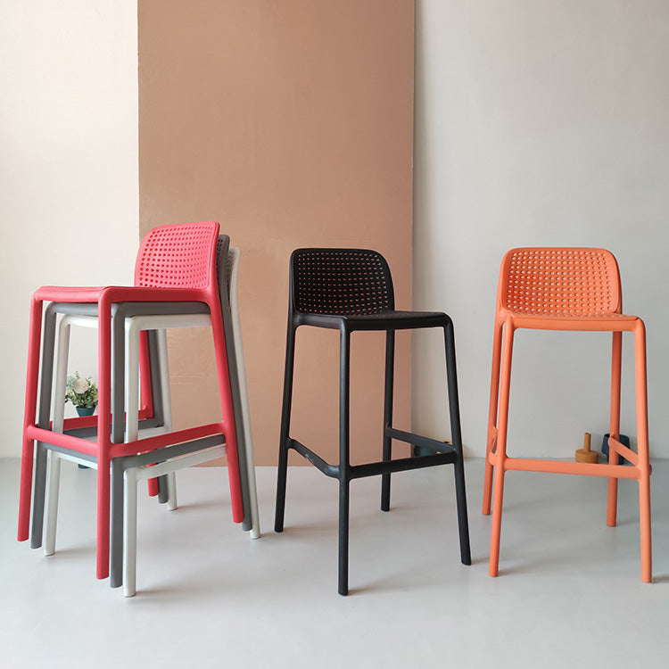 Modern Plastic Bristol Stool Footrest Matte Finish Stackable Barstool Clearhalo 'Bar Furniture' 'Bar Stools' 'bar_stools' 'furn' 'furn_bar_stools' 'Furniture' 'furniture_bar_stools' 'Kitchen & Dining Furniture' 4817176