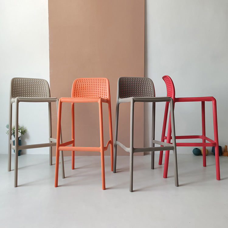 Modern Plastic Bristol Stool Footrest Matte Finish Stackable Barstool Clearhalo 'Bar Furniture' 'Bar Stools' 'bar_stools' 'furn' 'furn_bar_stools' 'Furniture' 'furniture_bar_stools' 'Kitchen & Dining Furniture' 4817180