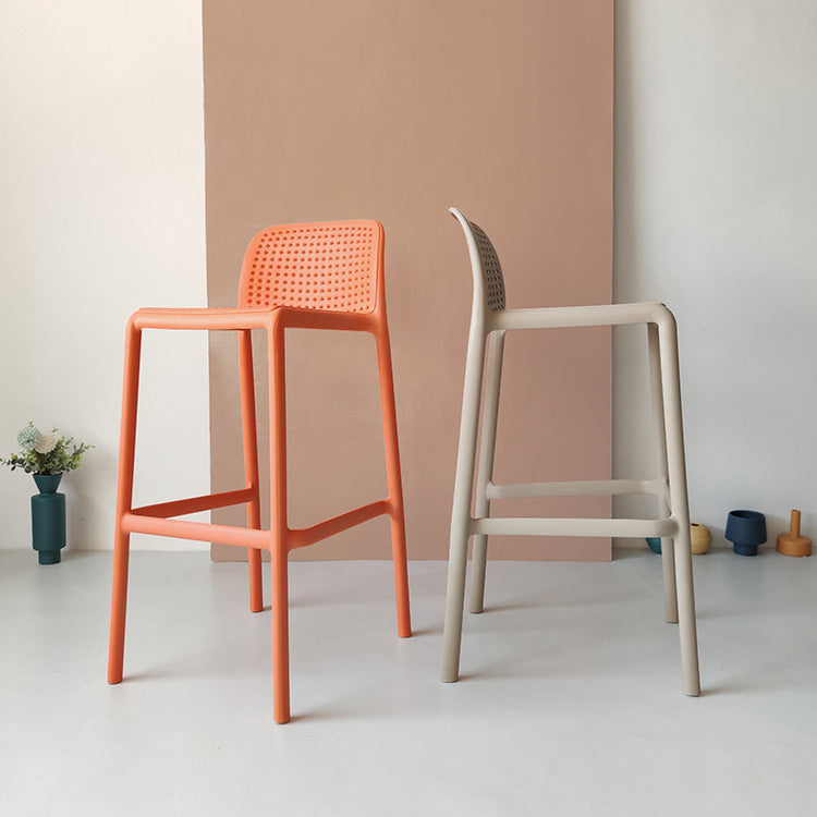 Modern Plastic Bristol Stool Footrest Matte Finish Stackable Barstool Clearhalo 'Bar Furniture' 'Bar Stools' 'bar_stools' 'furn' 'furn_bar_stools' 'Furniture' 'furniture_bar_stools' 'Kitchen & Dining Furniture' 4817181