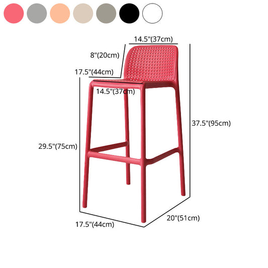 Modern Plastic Bristol Stool Footrest Matte Finish Stackable Barstool Clearhalo 'Bar Furniture' 'Bar Stools' 'bar_stools' 'furn' 'furn_bar_stools' 'Furniture' 'furniture_bar_stools' 'Kitchen & Dining Furniture' 4817184
