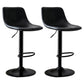 Modern Home Leather Stool Swivel Adjustable Footrest Barstool Black 2 Piece Set Clearhalo 'Bar Furniture' 'Bar Stools' 'bar_stools' 'furn' 'furn_bar_stools' 'Furniture' 'furniture_bar_stools' 'Kitchen & Dining Furniture' 4817195