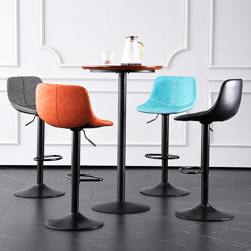 Modern Home Leather Stool Swivel Adjustable Footrest Barstool Clearhalo 'Bar Furniture' 'Bar Stools' 'bar_stools' 'furn' 'furn_bar_stools' 'Furniture' 'furniture_bar_stools' 'Kitchen & Dining Furniture' 4817202