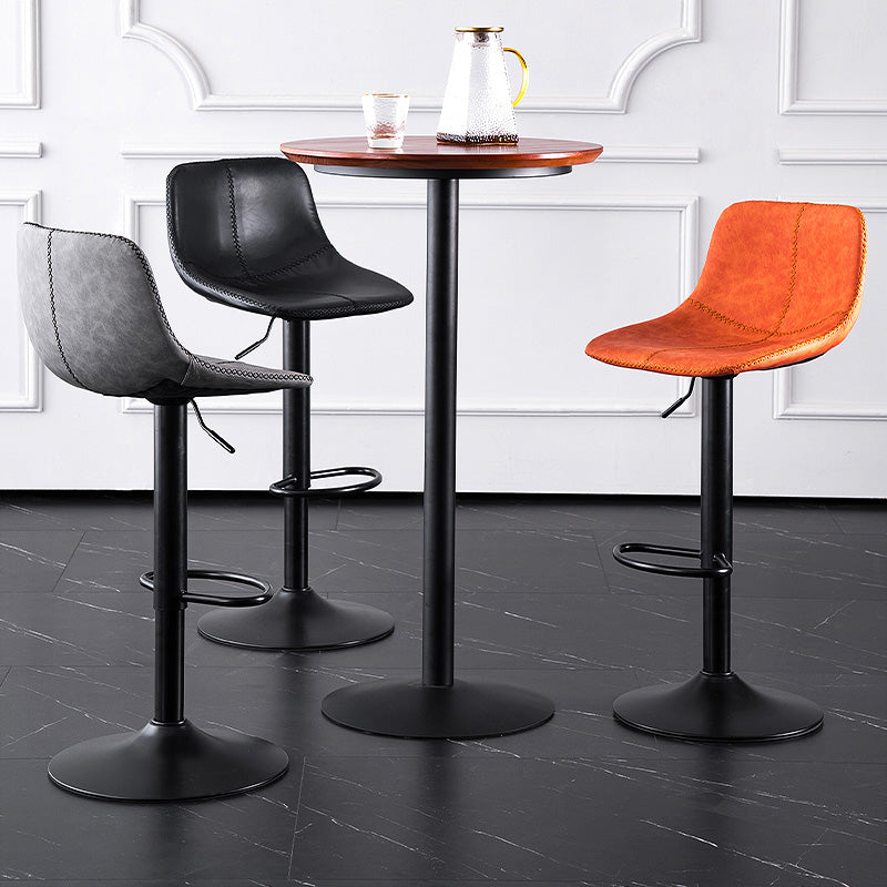 Modern Home Leather Stool Swivel Adjustable Footrest Barstool Clearhalo 'Bar Furniture' 'Bar Stools' 'bar_stools' 'furn' 'furn_bar_stools' 'Furniture' 'furniture_bar_stools' 'Kitchen & Dining Furniture' 4817205