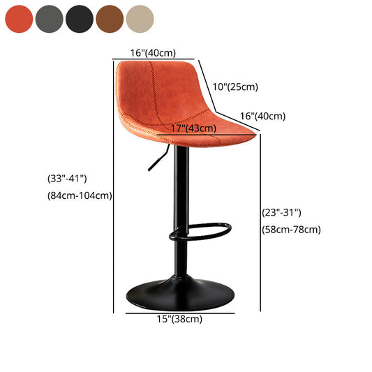 Modern Home Leather Stool Swivel Adjustable Footrest Barstool Clearhalo 'Bar Furniture' 'Bar Stools' 'bar_stools' 'furn' 'furn_bar_stools' 'Furniture' 'furniture_bar_stools' 'Kitchen & Dining Furniture' 4817208