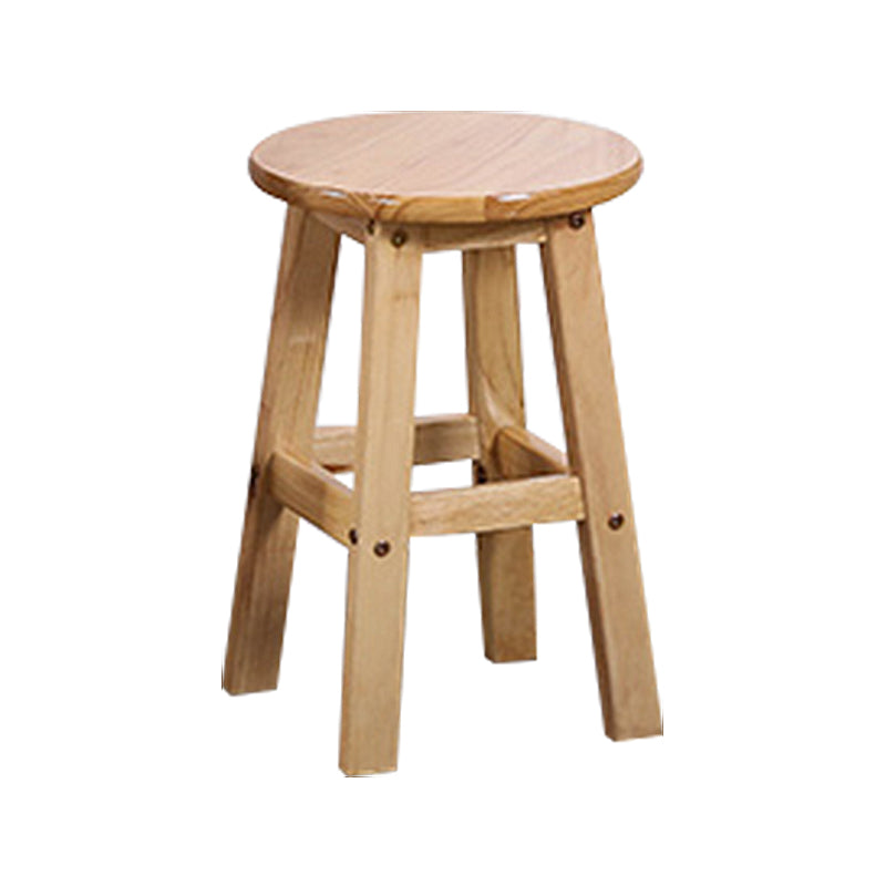 Modern Armless Backless Counter Stool Wood Cafe Bar Stool with Seat and Pedal 1 Piece Short Stool(18"H) Clearhalo 'Bar Furniture' 'Bar Stools' 'bar_stools' 'furn' 'furn_bar_stools' 'Furniture' 'furniture_bar_stools' 'Kitchen & Dining Furniture' 4817223