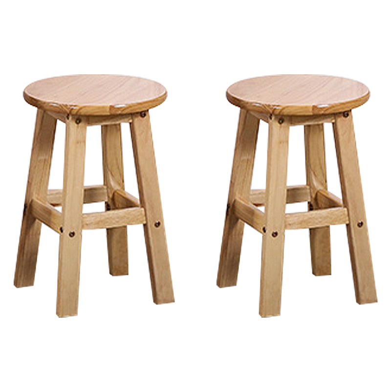 Modern Armless Backless Counter Stool Wood Cafe Bar Stool with Seat and Pedal 2 Piece Set Short Stool(18"H) Clearhalo 'Bar Furniture' 'Bar Stools' 'bar_stools' 'furn' 'furn_bar_stools' 'Furniture' 'furniture_bar_stools' 'Kitchen & Dining Furniture' 4817232