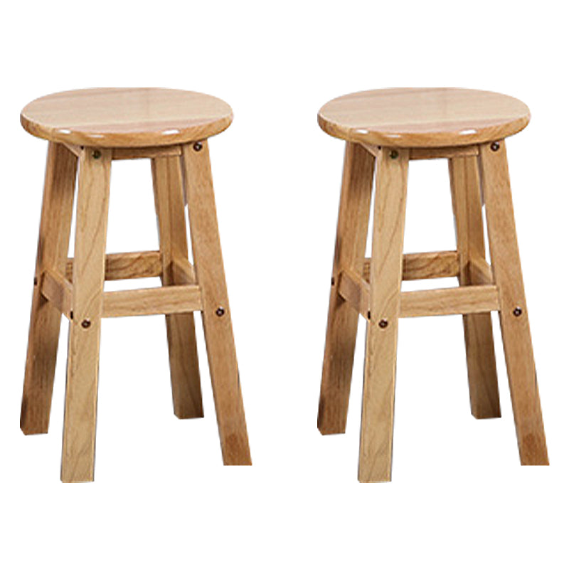 Modern Armless Backless Counter Stool Wood Cafe Bar Stool with Seat and Pedal 2 Piece Set Short Stool(20"H) Clearhalo 'Bar Furniture' 'Bar Stools' 'bar_stools' 'furn' 'furn_bar_stools' 'Furniture' 'furniture_bar_stools' 'Kitchen & Dining Furniture' 4817234