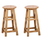 Modern Armless Backless Counter Stool Wood Cafe Bar Stool with Seat and Pedal 2 Piece Set Counter Stool (24"H) Clearhalo 'Bar Furniture' 'Bar Stools' 'bar_stools' 'furn' 'furn_bar_stools' 'Furniture' 'furniture_bar_stools' 'Kitchen & Dining Furniture' 4817236