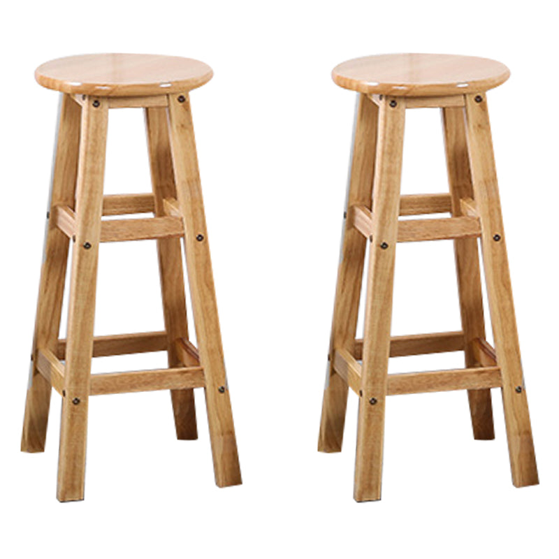 Modern Armless Backless Counter Stool Wood Cafe Bar Stool with Seat and Pedal 2 Piece Set Bar Stool (28" H) Clearhalo 'Bar Furniture' 'Bar Stools' 'bar_stools' 'furn' 'furn_bar_stools' 'Furniture' 'furniture_bar_stools' 'Kitchen & Dining Furniture' 4817239