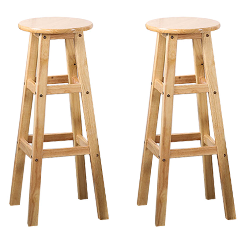 Modern Armless Backless Counter Stool Wood Cafe Bar Stool with Seat and Pedal 2 Piece Set Bar Stool(31"H) Clearhalo 'Bar Furniture' 'Bar Stools' 'bar_stools' 'furn' 'furn_bar_stools' 'Furniture' 'furniture_bar_stools' 'Kitchen & Dining Furniture' 4817241