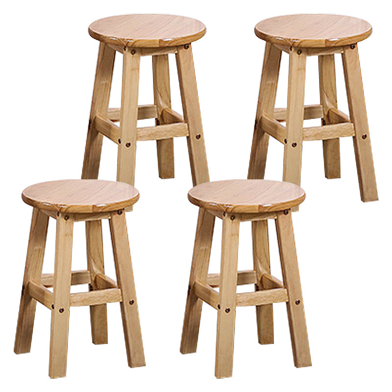 Modern Armless Backless Counter Stool Wood Cafe Bar Stool with Seat and Pedal 4 Piece Set Short Stool(18"H) Clearhalo 'Bar Furniture' 'Bar Stools' 'bar_stools' 'furn' 'furn_bar_stools' 'Furniture' 'furniture_bar_stools' 'Kitchen & Dining Furniture' 4817242