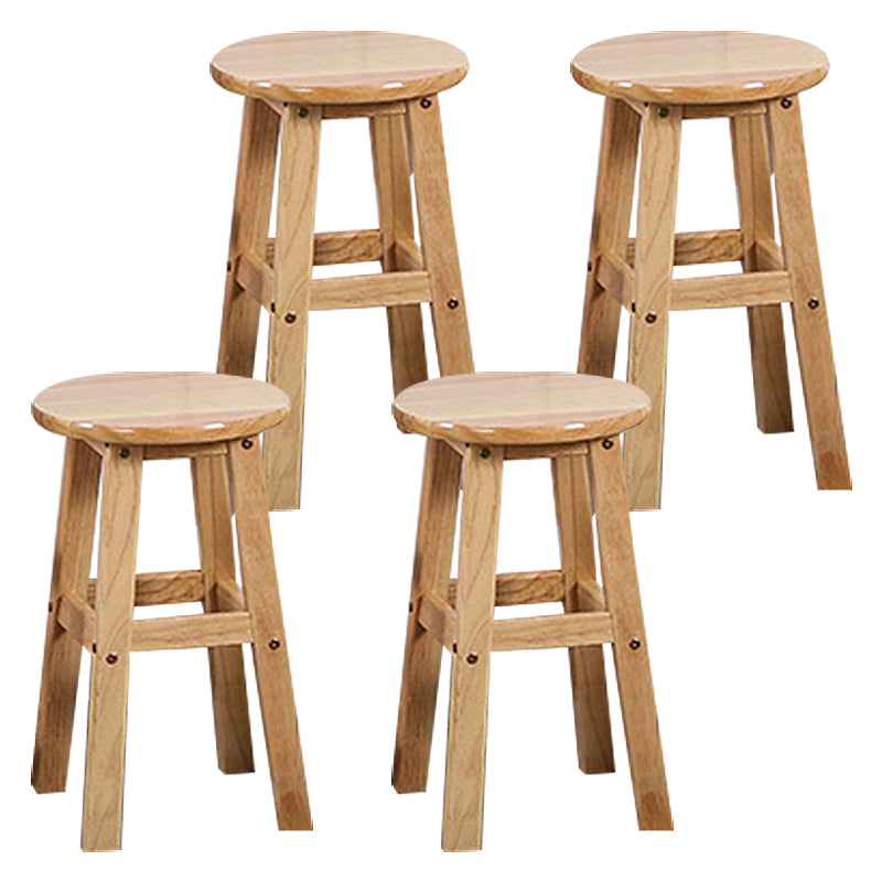 Modern Armless Backless Counter Stool Wood Cafe Bar Stool with Seat and Pedal 4 Piece Set Short Stool(20"H) Clearhalo 'Bar Furniture' 'Bar Stools' 'bar_stools' 'furn' 'furn_bar_stools' 'Furniture' 'furniture_bar_stools' 'Kitchen & Dining Furniture' 4817243