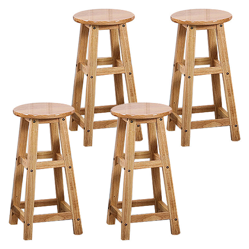Modern Armless Backless Counter Stool Wood Cafe Bar Stool with Seat and Pedal 4 Piece Set Counter Stool (24"H) Clearhalo 'Bar Furniture' 'Bar Stools' 'bar_stools' 'furn' 'furn_bar_stools' 'Furniture' 'furniture_bar_stools' 'Kitchen & Dining Furniture' 4817244