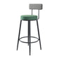 Modern Armless Backrest Counter Stool Iron Kitchen Bar Stool with Velvet Cushion Green 1 Piece Clearhalo 'Bar Furniture' 'Bar Stools' 'bar_stools' 'furn' 'furn_bar_stools' 'Furniture' 'furniture_bar_stools' 'Kitchen & Dining Furniture' 4817396