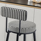Modern Armless Backrest Counter Stool Iron Kitchen Bar Stool with Velvet Cushion Clearhalo 'Bar Furniture' 'Bar Stools' 'bar_stools' 'furn' 'furn_bar_stools' 'Furniture' 'furniture_bar_stools' 'Kitchen & Dining Furniture' 4817406