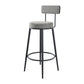 Modern Armless Backrest Counter Stool Iron Cashier Bar Stool with Velvet Cushion and Pedal Clearhalo 'Bar Furniture' 'Bar Stools' 'bar_stools' 'furn' 'furn_bar_stools' 'Furniture' 'furniture_bar_stools' 'Kitchen & Dining Furniture' 4817451