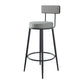 Modern Armless Backrest Counter Stool Iron Cashier Bar Stool with Velvet Cushion and Pedal Grey 1 Piece Clearhalo 'Bar Furniture' 'Bar Stools' 'bar_stools' 'furn' 'furn_bar_stools' 'Furniture' 'furniture_bar_stools' 'Kitchen & Dining Furniture' 4817452
