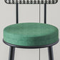 Modern Armless Backrest Counter Stool Iron Cashier Bar Stool with Velvet Cushion and Pedal Clearhalo 'Bar Furniture' 'Bar Stools' 'bar_stools' 'furn' 'furn_bar_stools' 'Furniture' 'furniture_bar_stools' 'Kitchen & Dining Furniture' 4817455