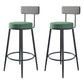 Modern Armless Backrest Counter Stool Iron Cashier Bar Stool with Velvet Cushion and Pedal Blackish Green 2 Piece Set Clearhalo 'Bar Furniture' 'Bar Stools' 'bar_stools' 'furn' 'furn_bar_stools' 'Furniture' 'furniture_bar_stools' 'Kitchen & Dining Furniture' 4817461