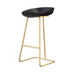 Glam Coffee Shop Footrest Stool Matte Finish Plastic Barstool Black-Gold 1 Piece Clearhalo 'Bar Furniture' 'Bar Stools' 'bar_stools' 'furn' 'furn_bar_stools' 'Furniture' 'furniture_bar_stools' 'Kitchen & Dining Furniture' 4817481