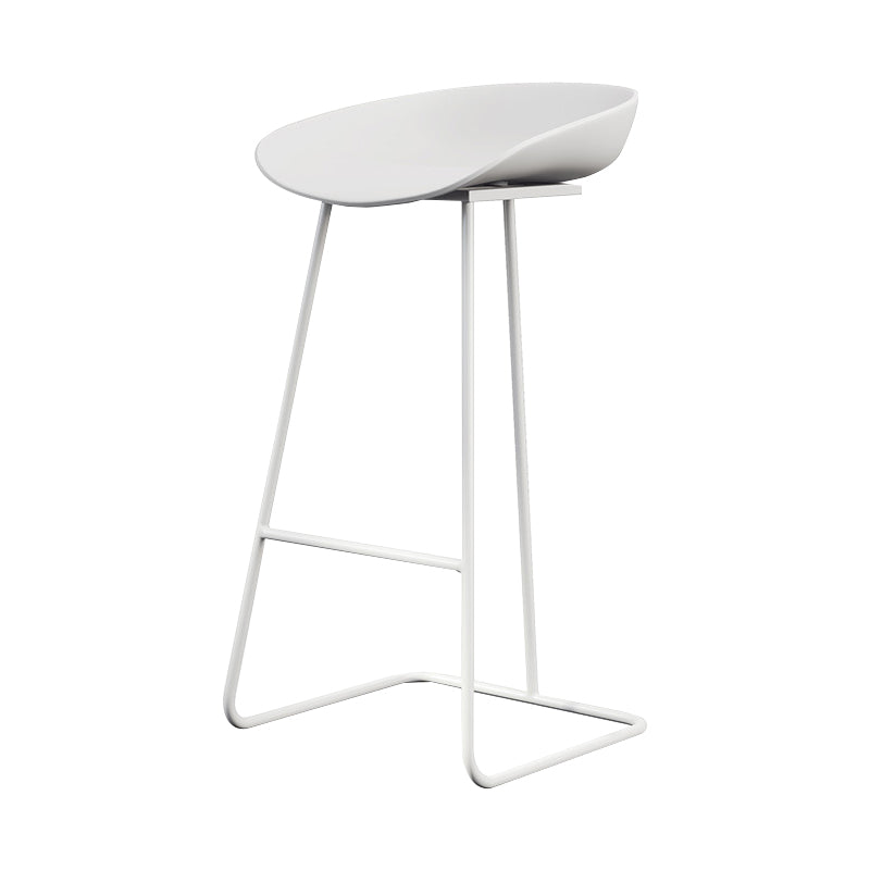 Glam Coffee Shop Footrest Stool Matte Finish Plastic Barstool White 1 Piece Clearhalo 'Bar Furniture' 'Bar Stools' 'bar_stools' 'furn' 'furn_bar_stools' 'Furniture' 'furniture_bar_stools' 'Kitchen & Dining Furniture' 4817482