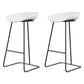 Glam Coffee Shop Footrest Stool Matte Finish Plastic Barstool White-Black 2 Piece Set Clearhalo 'Bar Furniture' 'Bar Stools' 'bar_stools' 'furn' 'furn_bar_stools' 'Furniture' 'furniture_bar_stools' 'Kitchen & Dining Furniture' 4817484