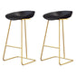 Glam Coffee Shop Footrest Stool Matte Finish Plastic Barstool Black-Gold 2 Piece Set Clearhalo 'Bar Furniture' 'Bar Stools' 'bar_stools' 'furn' 'furn_bar_stools' 'Furniture' 'furniture_bar_stools' 'Kitchen & Dining Furniture' 4817490