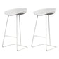 Glam Coffee Shop Footrest Stool Matte Finish Plastic Barstool White 2 Piece Set Clearhalo 'Bar Furniture' 'Bar Stools' 'bar_stools' 'furn' 'furn_bar_stools' 'Furniture' 'furniture_bar_stools' 'Kitchen & Dining Furniture' 4817493