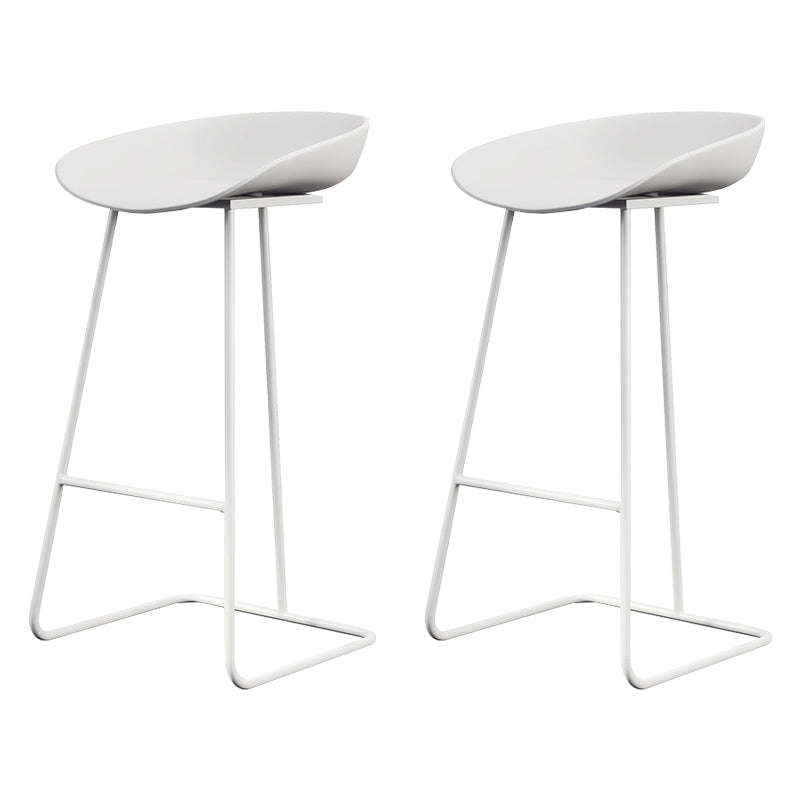 Glam Coffee Shop Footrest Stool Matte Finish Plastic Barstool White 2 Piece Set Clearhalo 'Bar Furniture' 'Bar Stools' 'bar_stools' 'furn' 'furn_bar_stools' 'Furniture' 'furniture_bar_stools' 'Kitchen & Dining Furniture' 4817493