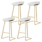 Glam Coffee Shop Footrest Stool Matte Finish Plastic Barstool White-Gold 4 Piece Set Clearhalo 'Bar Furniture' 'Bar Stools' 'bar_stools' 'furn' 'furn_bar_stools' 'Furniture' 'furniture_bar_stools' 'Kitchen & Dining Furniture' 4817497