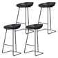 Glam Coffee Shop Footrest Stool Matte Finish Plastic Barstool Black 4 Piece Set Clearhalo 'Bar Furniture' 'Bar Stools' 'bar_stools' 'furn' 'furn_bar_stools' 'Furniture' 'furniture_bar_stools' 'Kitchen & Dining Furniture' 4817498