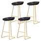 Glam Coffee Shop Footrest Stool Matte Finish Plastic Barstool Black-Gold 4 Piece Set Clearhalo 'Bar Furniture' 'Bar Stools' 'bar_stools' 'furn' 'furn_bar_stools' 'Furniture' 'furniture_bar_stools' 'Kitchen & Dining Furniture' 4817499