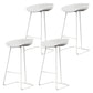 Glam Coffee Shop Footrest Stool Matte Finish Plastic Barstool White 4 Piece Set Clearhalo 'Bar Furniture' 'Bar Stools' 'bar_stools' 'furn' 'furn_bar_stools' 'Furniture' 'furniture_bar_stools' 'Kitchen & Dining Furniture' 4817500