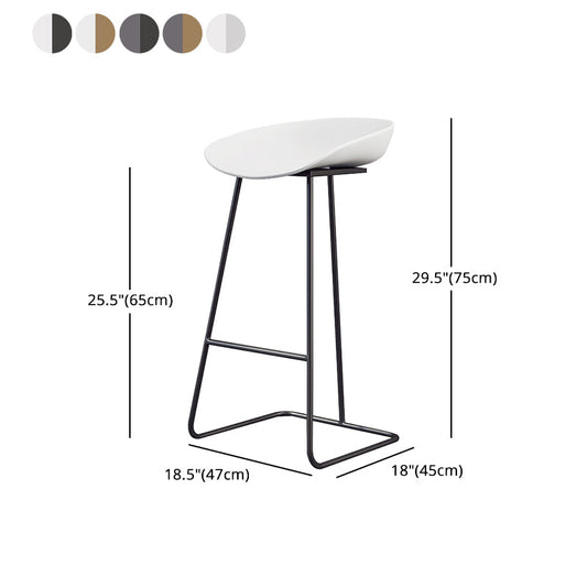 Glam Coffee Shop Footrest Stool Matte Finish Plastic Barstool Clearhalo 'Bar Furniture' 'Bar Stools' 'bar_stools' 'furn' 'furn_bar_stools' 'Furniture' 'furniture_bar_stools' 'Kitchen & Dining Furniture' 4817501